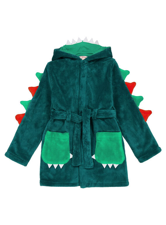 Bademantel aus weicher Boa mit grünem Drachen für Jungen GEGOROBDRA / 19WH12N1RDCG614