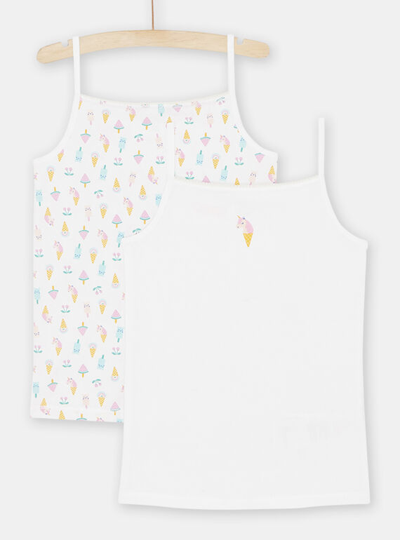 2er-Pack rohweiße Tank Tops für Mädchen, sortiert SEFADEBICE / 23WH1162HLI000