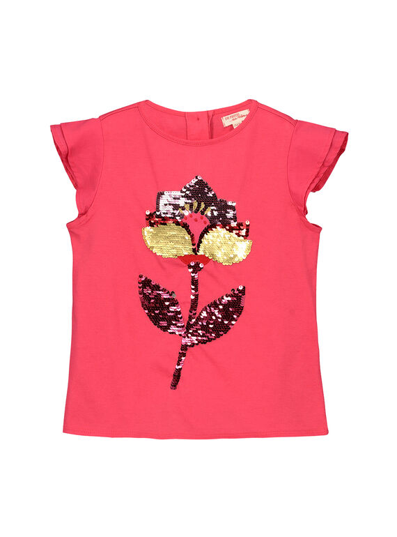 Pailletten-T-Shirt für Mädchen FACATI1 / 19S901D1TMC302