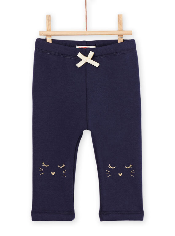 Mitternachtsblaue Hose mit Tierkopfmuster auf den Knien PIJOPANDOU2 / 22WG09D3PANC205