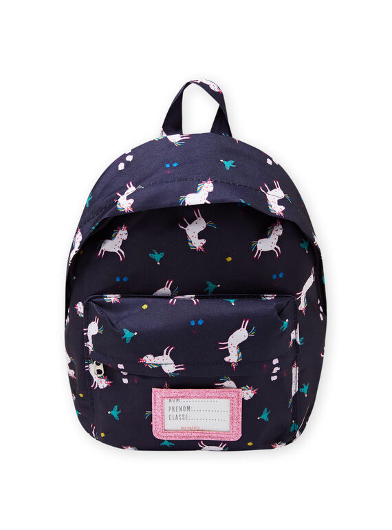 Mädchen-Rucksack mit Einhorn-, Blumen- und Vogel-Print MYACLABAG / 21WI01G1BESC205