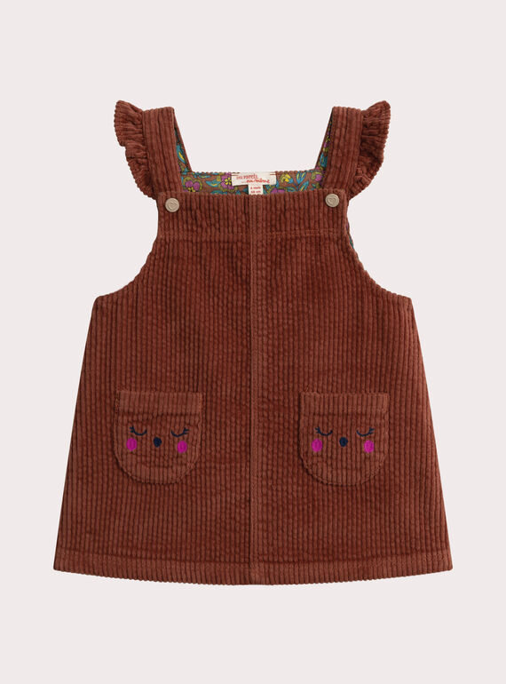 Haselnusskleid aus Samt für Baby Mädchen  VIBAROB1 / 24WG09Q1ROB821