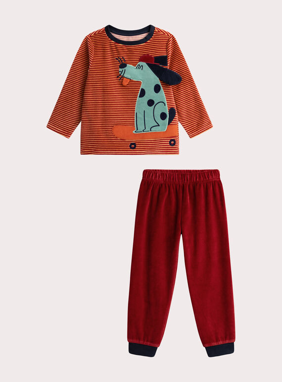 Roter Pyjama aus Samt für Jungen  VEGOPYJWAF / 24WH1299PYJF526