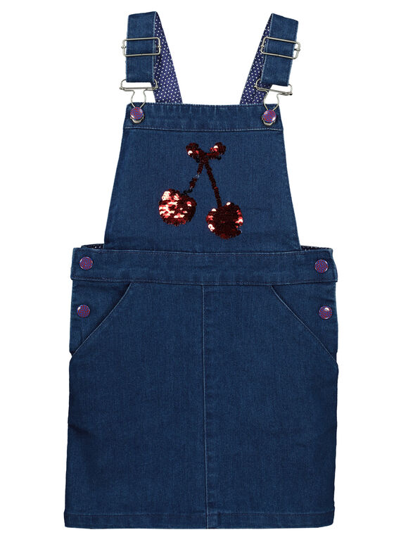 Latzkleid aus Denim für Mädchen FACOROB2 / 19S90182ROBK005