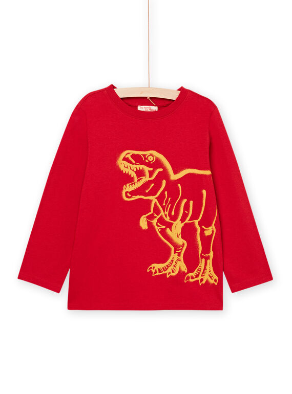 Rotes Langarmshirt mit Dinosaurier-Muster POJOTEE1 / 22W902B4TML505