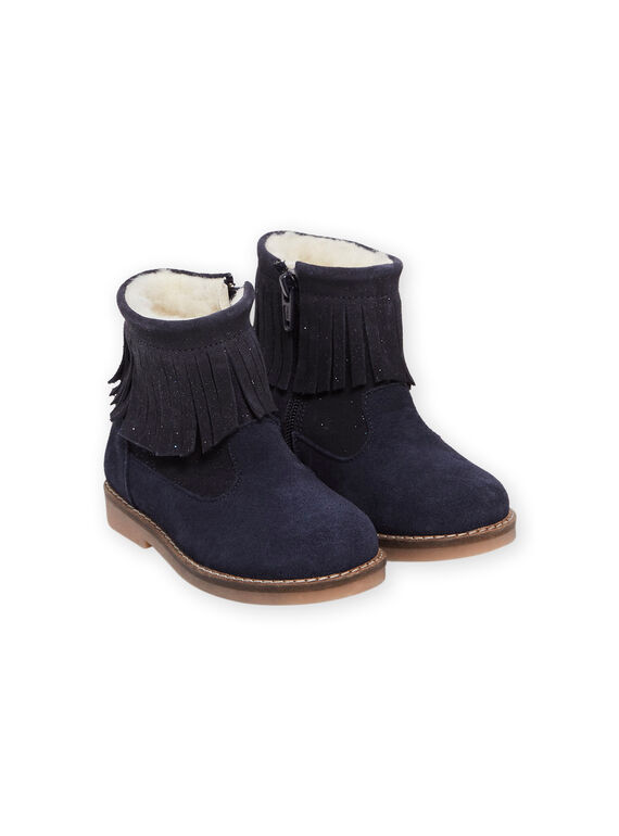 Marineblaue Fransenstiefel Kind Mädchen MABOOTFRANY / 21XK3582D0D070
