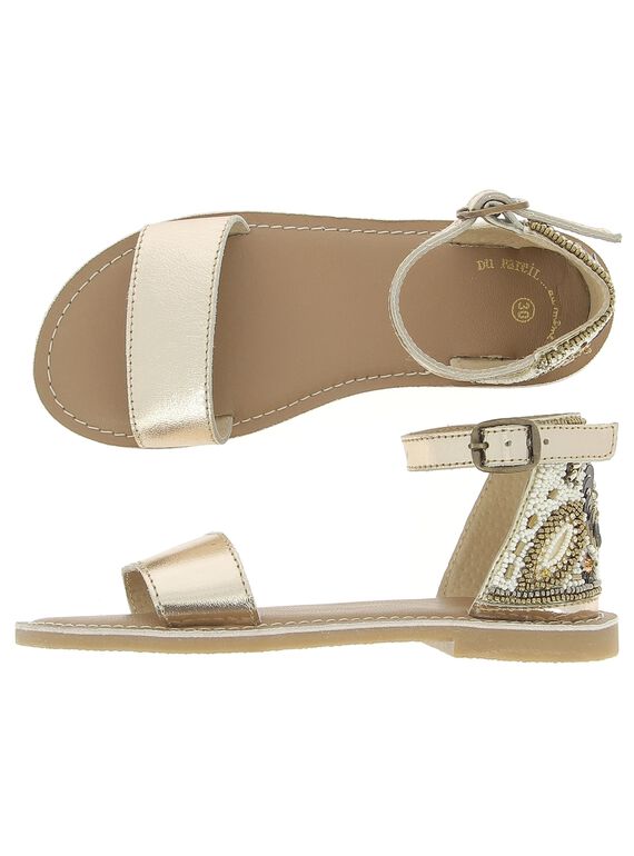 Girls' leather sandals CFSANDPERL / 18SK35W8D0E954