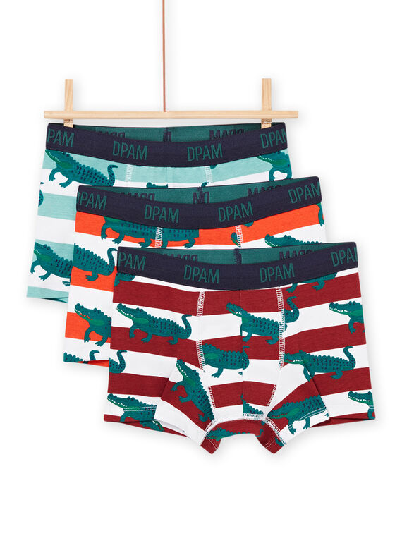 3er-Pack Boxershorts mit Krokodil- und Streifenmuster PEGOBOXCRO / 22WH1243BOX000