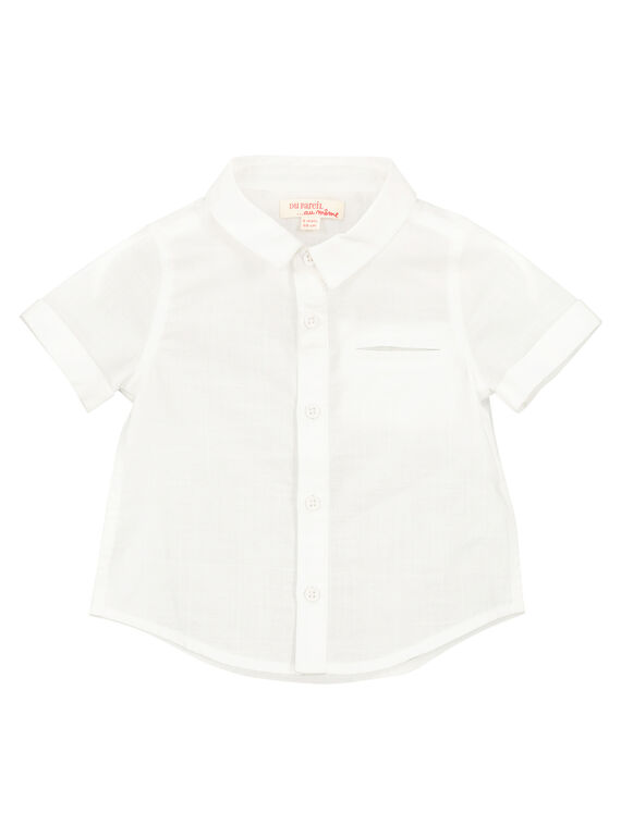Weißes Babyhemd für Jungen FUPOCHEM1EX / 19SG10C2CHM000