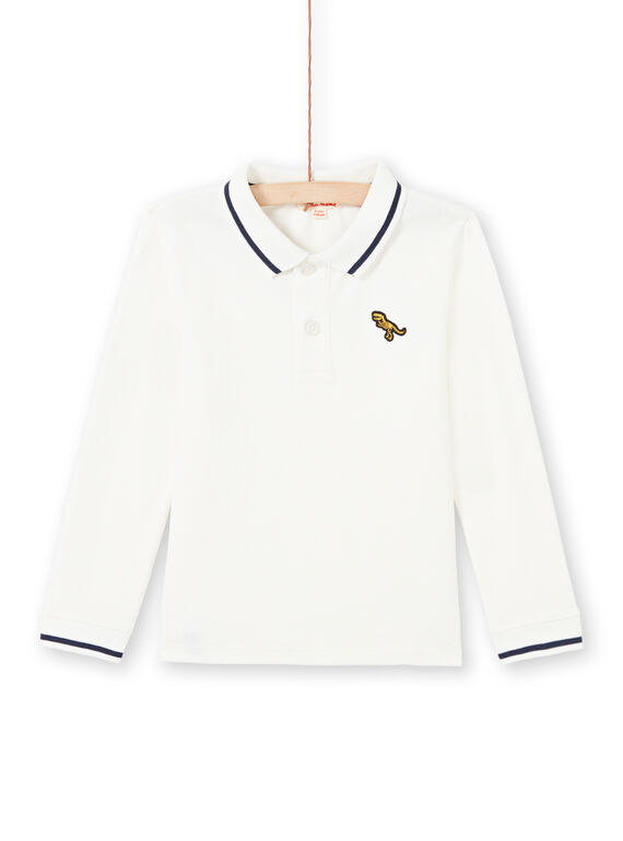 Langarm-Poloshirt für Jungen einfarbig grau MOJOPOL2 / 21W90214POL001