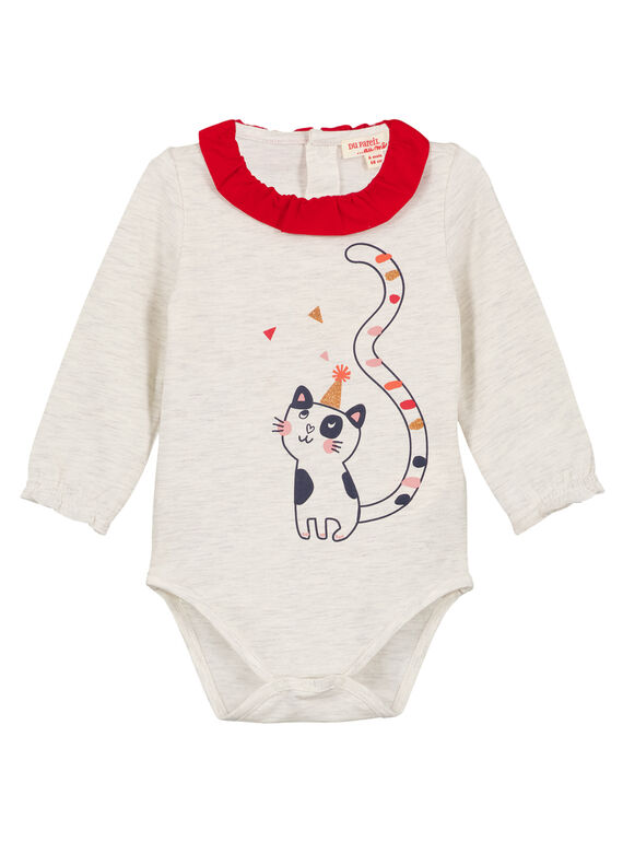 Melierter Baby-Body für Mädchen  GISANBODY / 19WG09C1BOD001