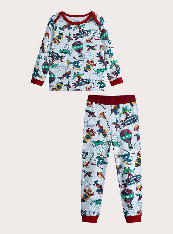 Phosphoreszierender Pyjama mit Fantasiemuster für Jungen  VEGOPYJAOP / 24WH1277PYJ020