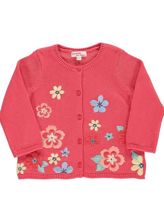 Baby girls' cotton cardigan CIBUCAR2 / 18SG09K2CARF515