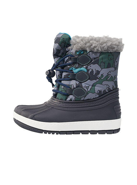 Après-Ski marineblau aufgedruckter Bär Kind Junge GGMONTNEA / 19WK36W2D3N070