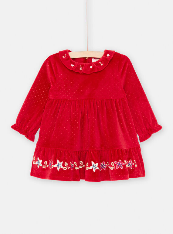 Rotes Festtagskleid für Baby-Mädchen SIWAYROB1 / 23WG09S2ROBF529