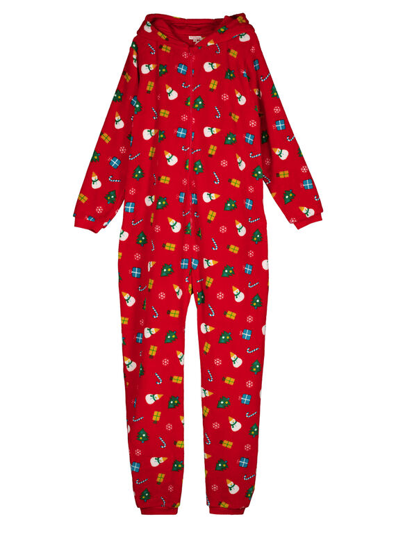 Weihnachtsüberpyjama mit Kapuze aus weicher Boa Baby, Kind und Erwachsener GEMISURNO / 19WH12T1D4SF505