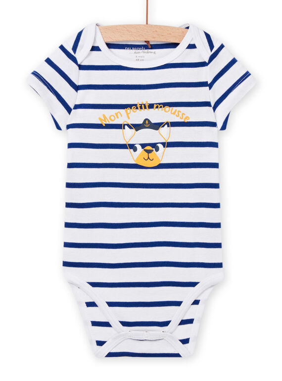 Baby Junge Weiß gestreifter Bodysuit NEGABODMOU / 22SH14J6BDL000