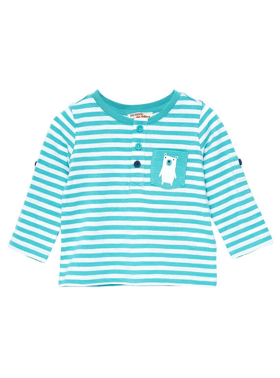 Türkisfarbenes langärmeliges T-Shirt JUJOTUN2 / 20SG1041TML202