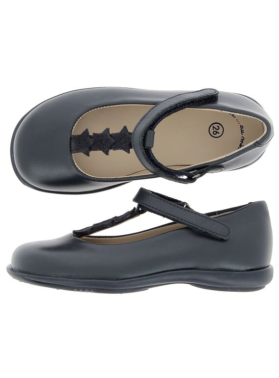 Girls' leather T-bar shoes DFSALSTAR / 18WK35T5D13070