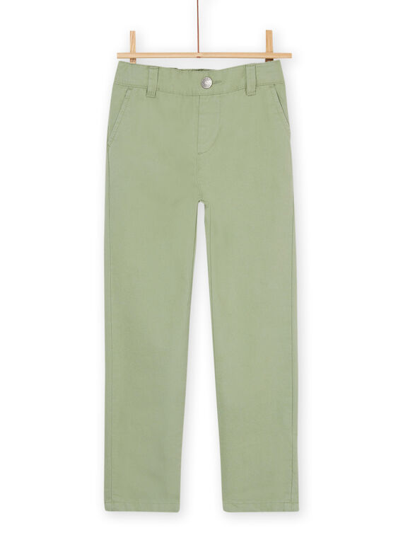 Olivgrüne Hose mit Pfirsichhaut-Finish ROEXOPAN / 23S902V1PAN633
