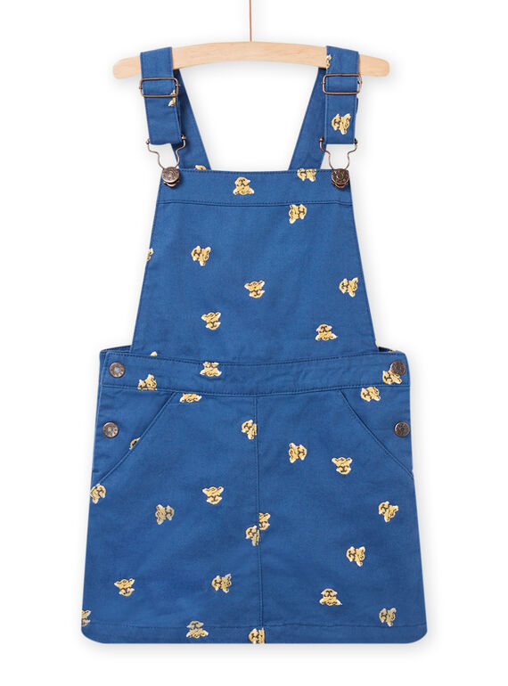 Kind Mädchen Kleid in blauem Leopardenprint Twill NAGAROB2 / 22S901O1ROBC220