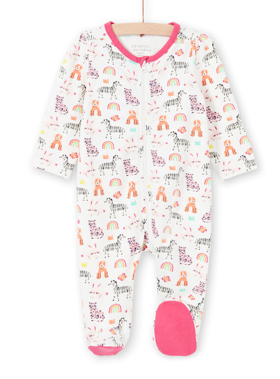 Baby Mädchen Langarmshirt mit Tierprint, Regenbogen und Kronen MEFIGREANI / 21WH1333GRE001