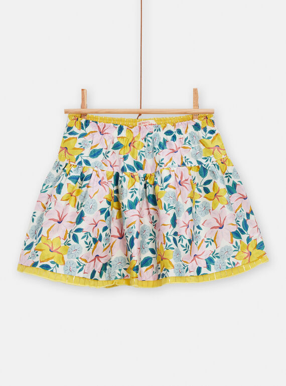 Wenderock für Mädchen mit Blumenprint in Ecru TAPOJUP / 24S901M1JUP001