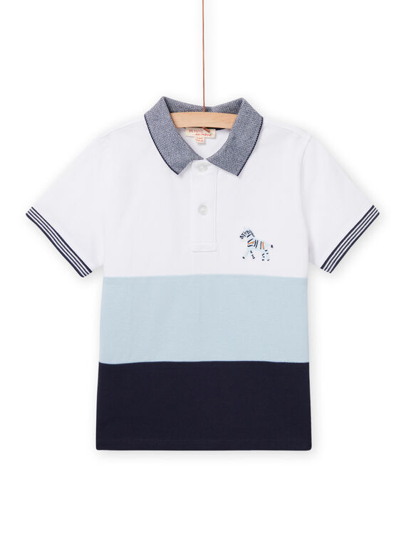 Blau gestreiftes Poloshirt Kind Junge NOSOPOL / 22S902Q1POL000