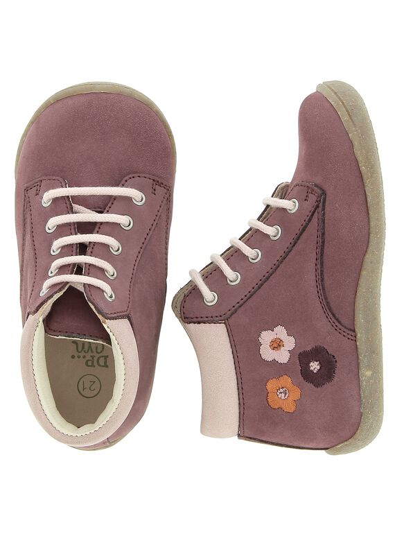 Girls' first step leather boots DBFBOTALPI / 18WK37T2D0F708