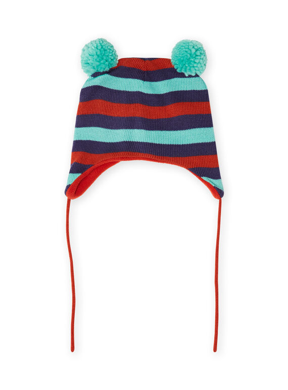 Baby Junge Streifen und Pompons Mütze MYUGROBON / 21WI1054BONC234