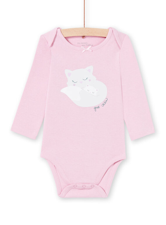 Baby Mädchen Langarm-Bodys mit Katzen-Print MEFIBODMAM / 21WH13B5BDLH702