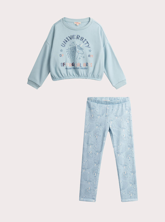 Blauer Universitäts-Pyjama für Mädchen  VEFAPYJART / 24WH1191PYJ614