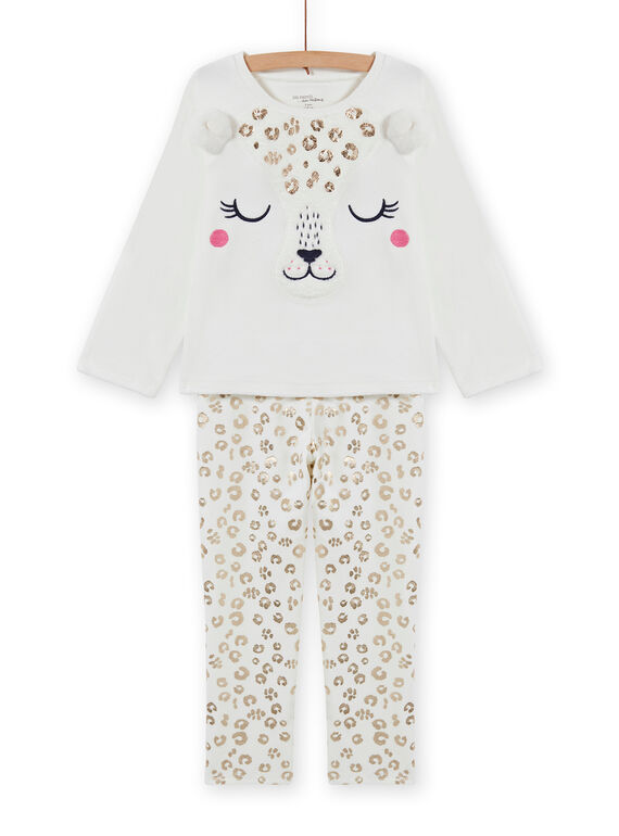 Samt-Pyjama-Set für Mädchen mit Leopardenmuster MEFAPYJFEL / 21WH1198PYJ001
