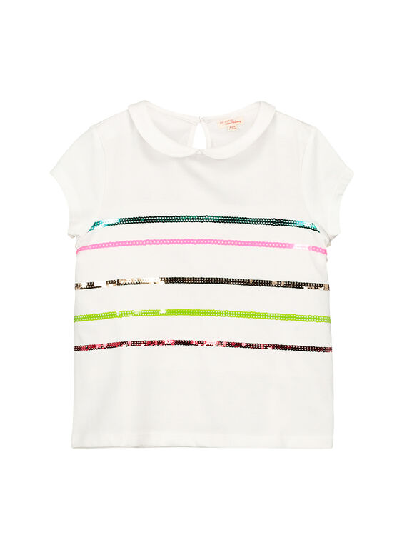 T-Shirt mit Claudine-Kragen für Mädchen FACABRAS / 19S901D1BRA000