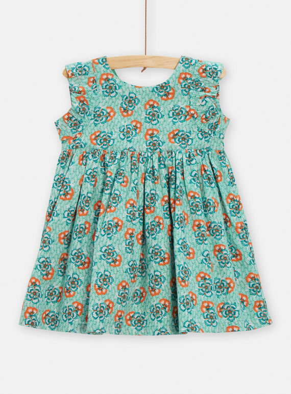 Mintgrünes Kleid mit Blumenprint TICOROB1 / 24SG09N1ROBG621