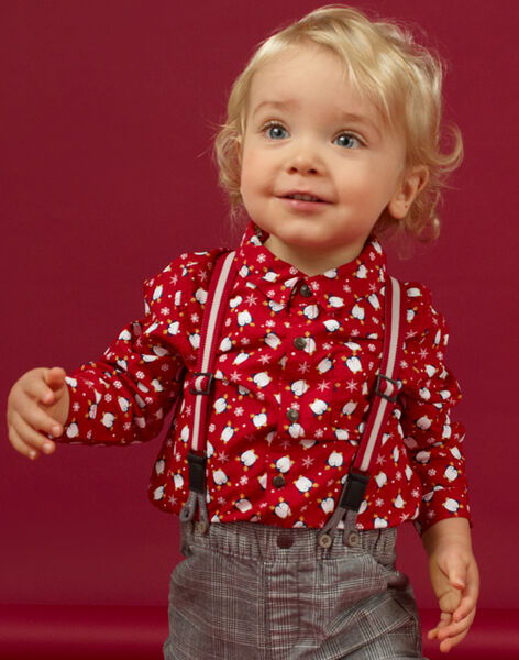 Chemise Oxford Rouge A Imprime Pingouin Flcons Et Nœud Papillon Bebe Garcon Achat En Ligne Chemise Polo Dpam