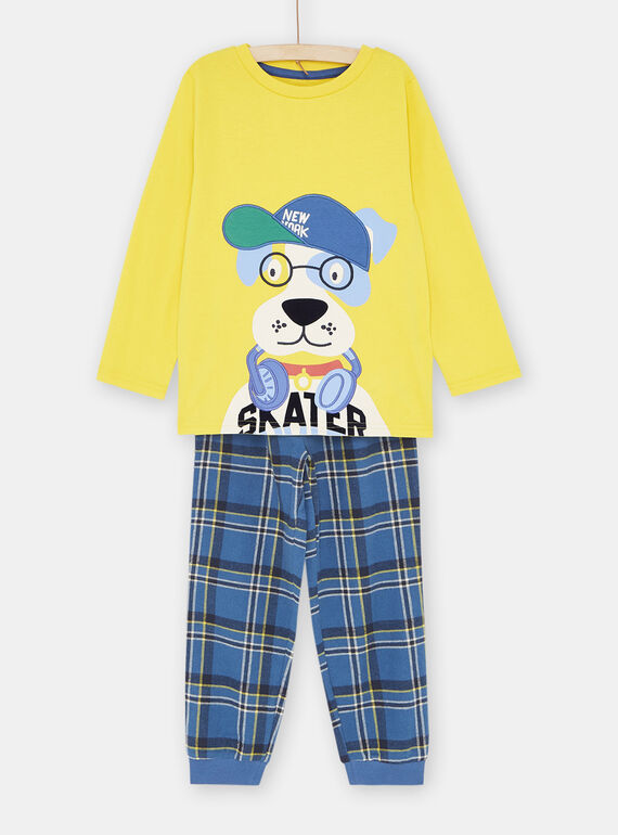 Gelber Pyjama mit Hundemotiv für Jungen SEGOPYJDOG / 23WH1231PYJB105