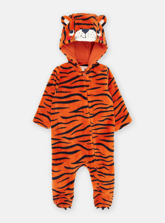 Schwarzer und oranger Overall mit Tigermuster SEGASURTI / 23WH1451SPYD321