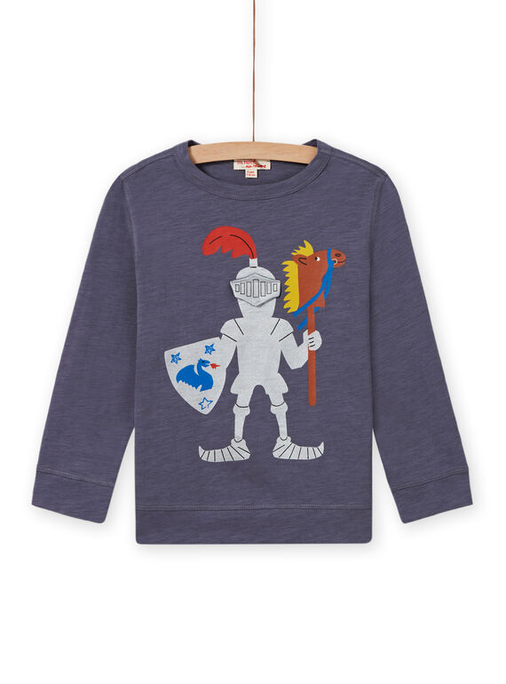 Grauer-Ritter-T-Shirt für Jungen MOPLATEE4 / 21W902O3TMLJ902