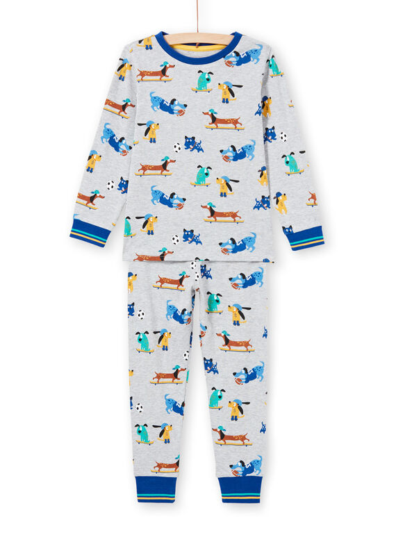 Grauer Pyjama für Jungen mit Hundedruck MEGOPYJDOG / 21WH1235PYJJ922