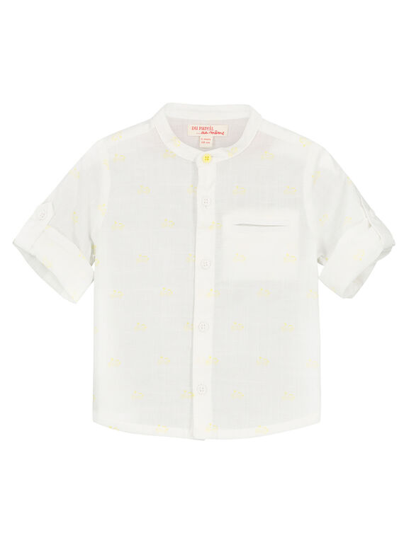 Weißes Babyhemd mit Mao-Kragen für Jungen FUPOCHEM / 19SG10C1CHM099