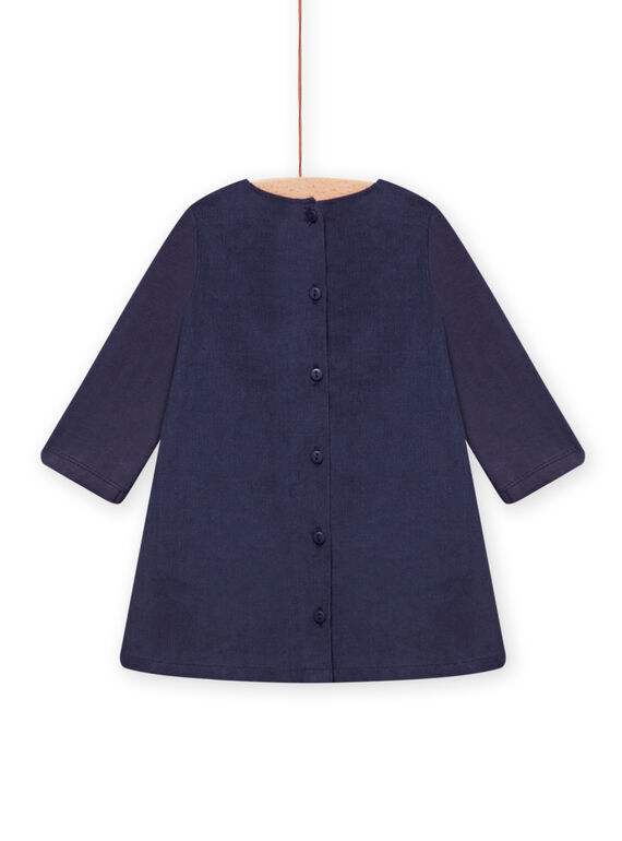 Baby Mädchen marineblaues Samtkleid mit gestickten Savannahs MIPLAROB1 / 21WG09O3ROBC202