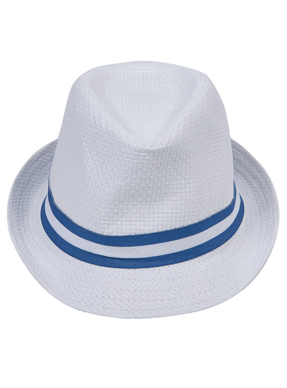 Weißer Baby-Hut für Jungen, mit blauer Schleife JYUPOECHA / 20SI10G1CHA000