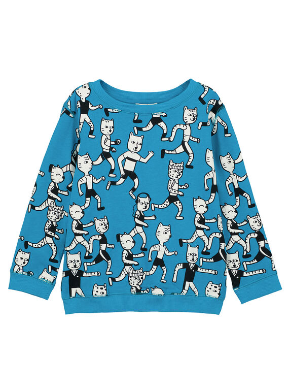 Leichtes Rundhals-Sweatshirt Türkis GOJOSWE2 / 19W90243SWBC200