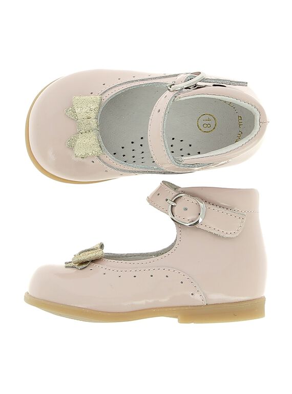 Baby girls' leather Mary-Janes CBFBABNOEU / 18SK37W2D3I030