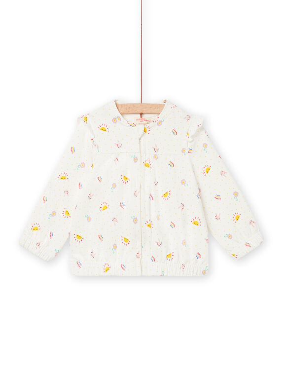 Baby Mädchen Joggingjacke in Ecru mit Polka Dot und Fancy Print NILUHOJOG / 22SG09P1JGH001