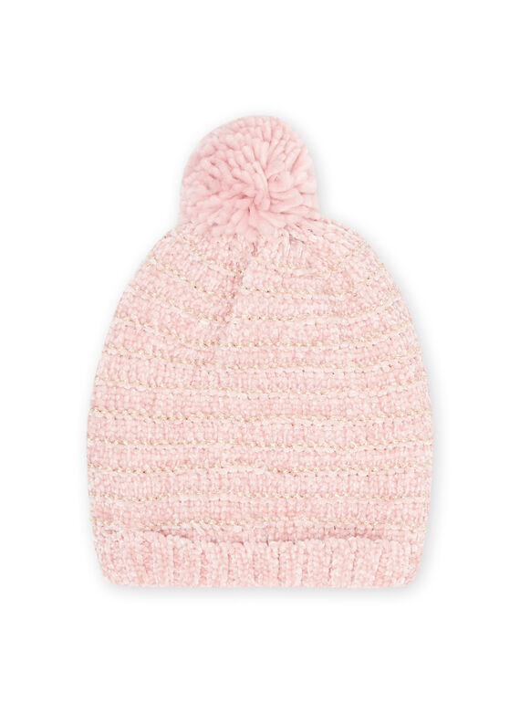 Baby Mädchen rosa Strickmütze mit Bommel MYAROSBON / 21WI0157BOND332