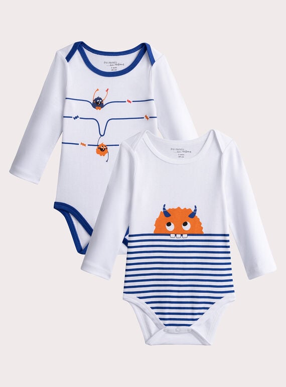 2er Set Long Sleeve Body mit Monstermuster für Baby Boy  VEGABODMON / 24WH1482BDL000