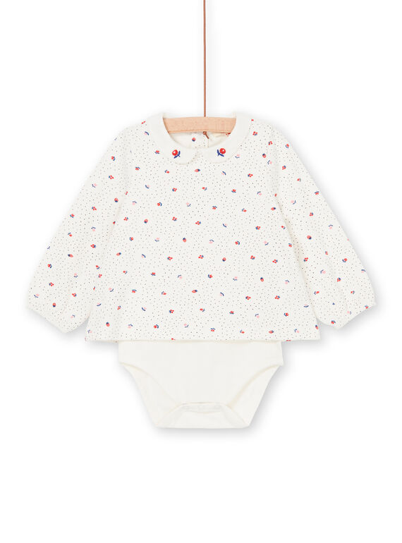 Aus weiß und rot Körper mit Tupfen und Blumen Baby Mädchen LIHABOD2 / 21SG09X1BOD001