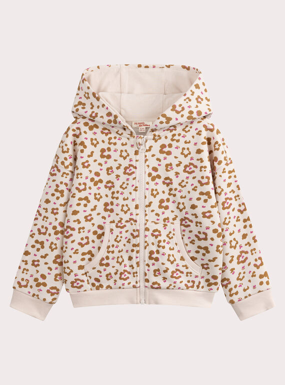 Jogging-Oberteil mit Leoparden-Print für Mädchen  VAJOHAUJOG3 / 24W901G2JGH114